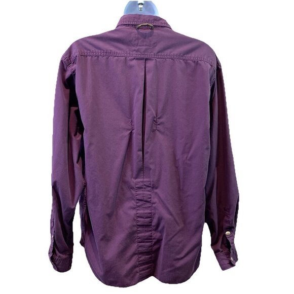 Exofficio Womens Shirt Button Down Purple Pockets Snap Outdoor Hiking Sz 10/12 M - Picture 2 of 7
